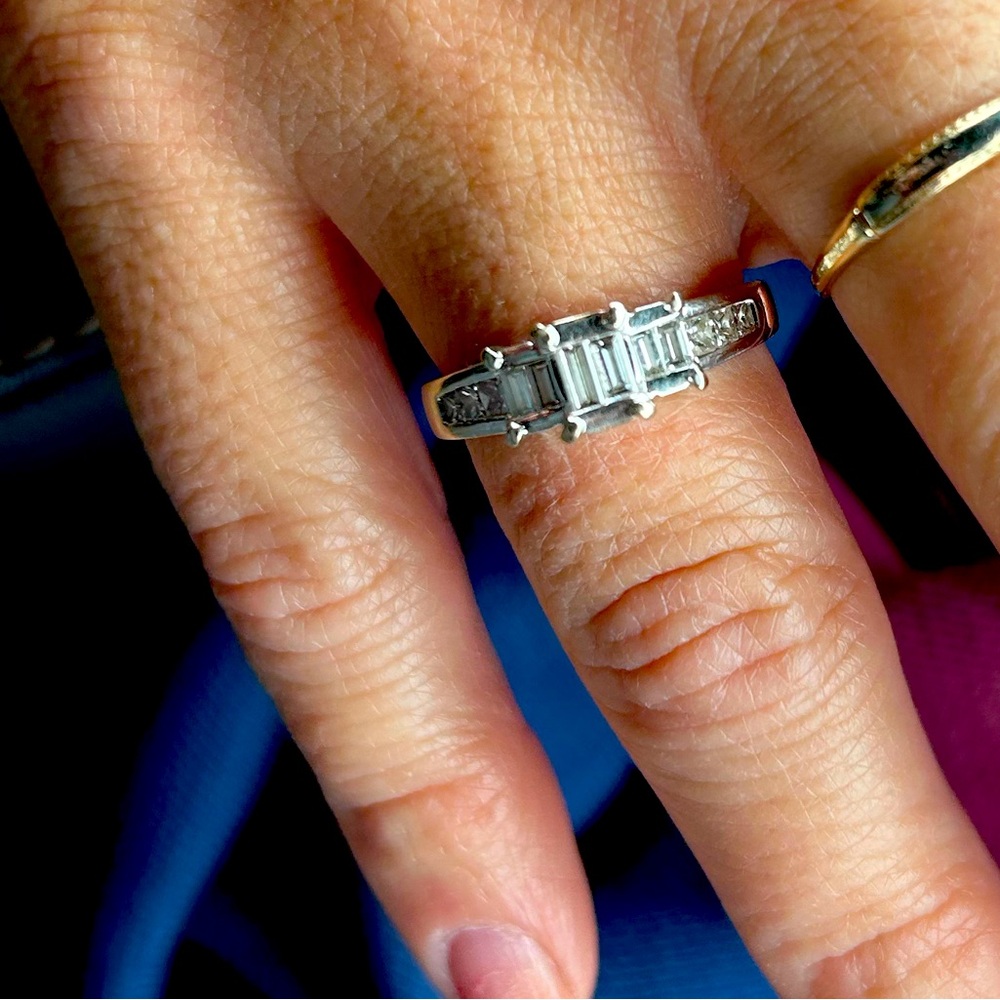 SOLD on FB marketplace Real diamond ring, initial $2,100, 9 diamonds, size 9